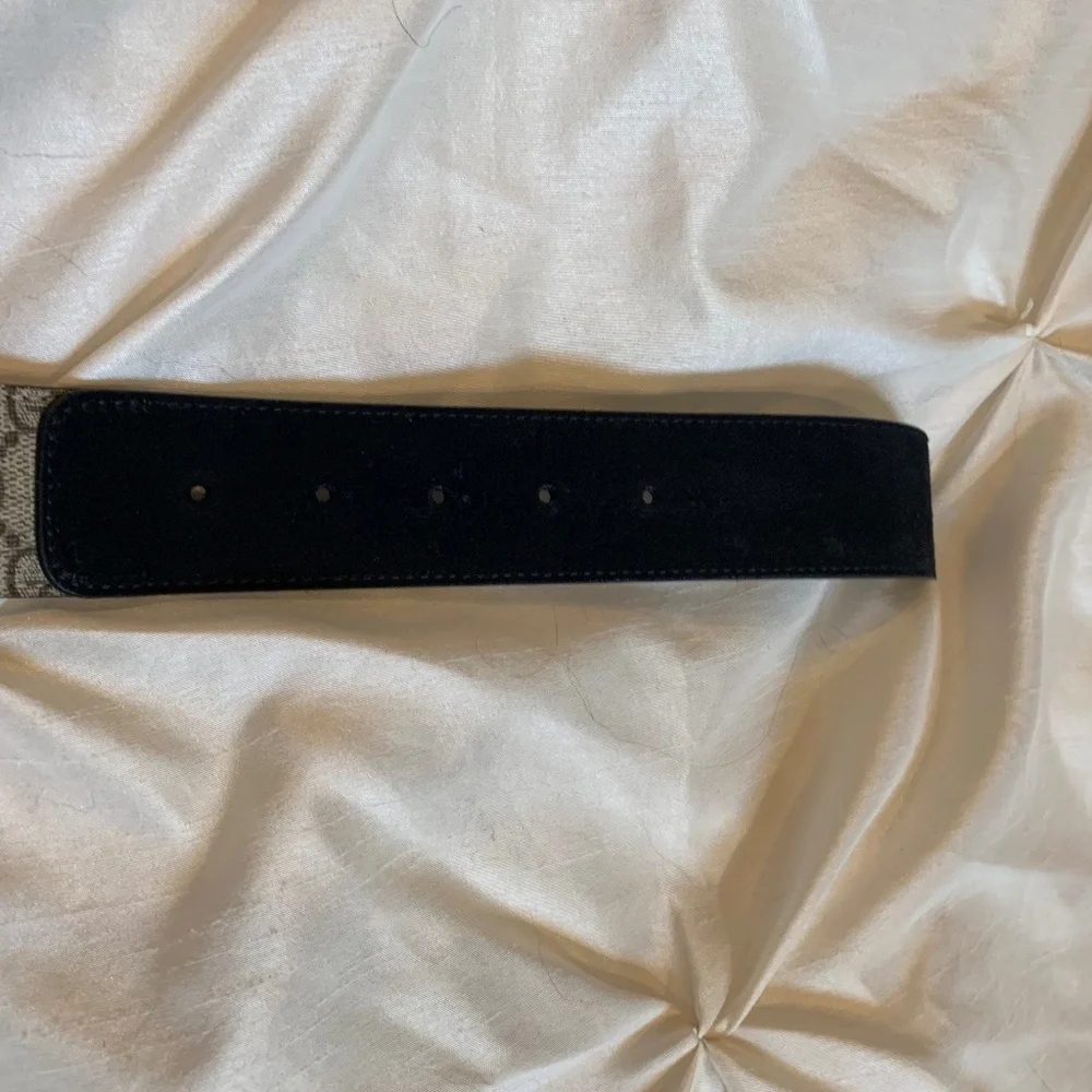Gucci Black Suede/Leather Dionysus Logo Belt sz 80(32)